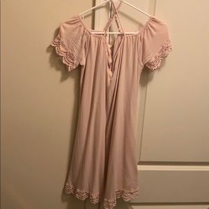 Pink off the shoulder dress